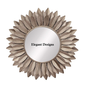 Espejo de pared de Metal hecho a mano de diseñador elegante, espejo decorativo elegante con forma de flor de la mejor calidad para el hogar, espejo de pared al por mayor - Product Image 5
