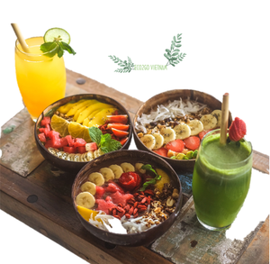 Cuenco ecológico de cáscara de coco y arroz para ensalada, decoración artesanal, cuenco de cáscara de coco de Vietnam, Eco2go, 100% - Product Image 2