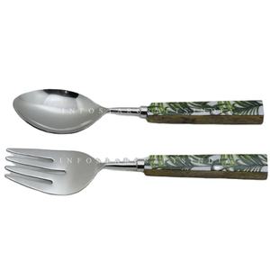 อุปกรณ์ในครัวทำจากสแตนเลสและไม้พร้อมพิมพ์เคลือบอุปกรณ์สำหรับสลัดดีไซน์ใหม่งานแฮนด์เมด - Product Image 1