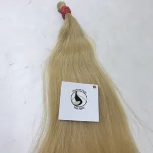 Prix d'usine Direct fournisseur cheveux humains brésiliens naturels lisses, couleur Blonde 613 russe, Double étiré, en vrac du Vietnam