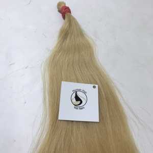 Prix d'usine Direct fournisseur cheveux humains brésiliens naturels lisses, couleur Blonde 613 russe, Double étiré, en vrac du Vietnam - Product Image 1