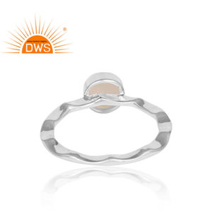 Anillo de Plata de Ley 925 con gema de ópalo etíope Natural, joyería de corte redondo con corona martillada - Product Image 4