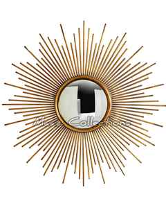 Espejo de pared de Metal antiguo para decoración del hogar, accesorio decorativo personalizado, tamaño dorado, ráfaga solar, fabricación de la india - Product Image 1