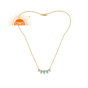 Venta al por mayor COLLAR COLGANTE de plata esterlina Aqua Calcedonia collar de piedras preciosas proveedor - Product Image 1