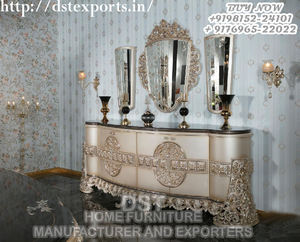 Ensemble de table à manger en teck sculpté moderne, style italien, finition brillante, durable, taille personnalisée, meubles de salle à manger - Product Image 2