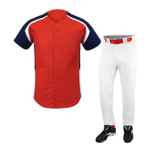 Ensemble de maillots de baseball d'équipe personnalisés, qualité professionnelle, polyester/coton 220g, respirant, anti-UV, séchage rapide, service OEM/ODM - Product Image 1