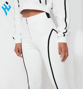 LEGGINGS de contorno para mujer, traje de chándal de color blanco con logotipo personalizado, moda OEM, nuevo estilo - Product Image 5