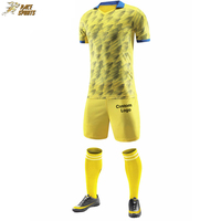 Jersey Sepak Bola Sublimasi Pria dan Wanita Dewasa, Pakaian Olahraga Bernapas Cepat Kering, Logo Kustom untuk Seragam Tim Bermain