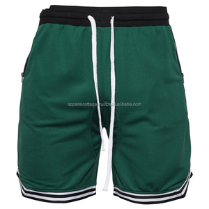 Pantalones cortos de baño ecológicos de alta calidad al por mayor, pantalones cortos de malla de algodón con sublimación, costilla de contraste de dos tonos con cinturón, prendas de vestir de verano - Product Image 6