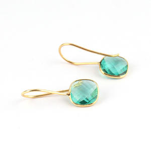 Zeva-pendientes de gota de cuarzo de diseño clásico para mujer, aretes de gota con personalidad, bañados en oro/plata - Product Image 4