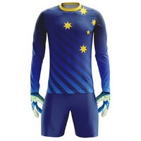 Seragam Kiper Sepak Bola Pria Desain Baru, Pad Busa, DRY-FIT POLYESTER, Kerah Kru, Pendek, Ringan, Cepat Kering, Bernapas