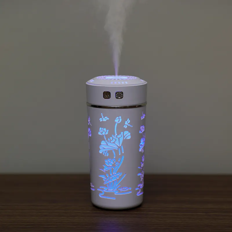 Bloem Luchtbevochtiger H2o Spray Mist Luchtbevochtiger Dubbele Natte Aroma Essentiële Olie Diffuser Auto Usb Air Aroma Luchtbevochtigers