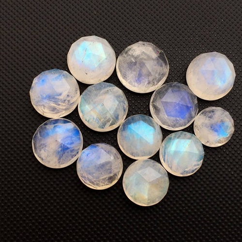 Pierre De Lune Arc-en-ciel Naturelle – Cabochon Rond 6mm – Lot De +25 Pièces