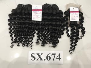 หนังกำพร้าชิดเด็กขดบิดผมมนุษย์สีดำเด็กสาวสไตล์ผมหยิกสั้น - Product Image 2
