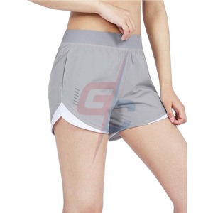 Pantalones cortos para correr para mujer, Shorts atléticos ligeros de ajuste seco, con bolsillos, OEM, hechos a mano, baratos - Product Image 2