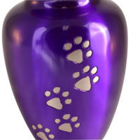Paw Print Pet Cremation Urn Brass Metal Ashes Container <b>Memorial</b> Funeral Urn for Dog <b>Cat</b> Keepsake Decorative Urn - Product Image 3