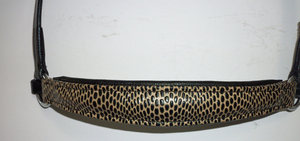Frenillo de Cuero con Grabado de Cocodrilo, Diseño de Gota, Equipo Ecuestre, Acolchado Suave de Cuero Genuino de Primera Calidad para Exhibiciones y Deportes - Product Image 4