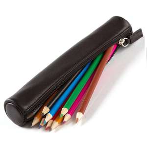 Genuine Leather Pen <b>Pencil</b> Pocket Case Pen Holder Zipper Pouch - Product Image 1