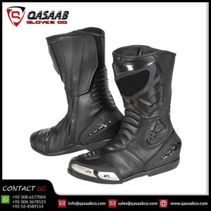 Bottes de moto en cuir véritable antidérapantes haut de gamme pour motards, personnalisables - Product Image 5