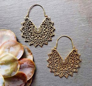 Pendientes de Aro de Latón Estilo Bohemio para Mujer, Pendientes Tribales - Product Image 1