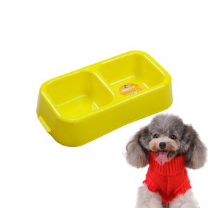 Wholesale Bearing Dog Food Bowl Made from Food Grade Plastic Twin Square Bowl for Dog and Cat Medium Size