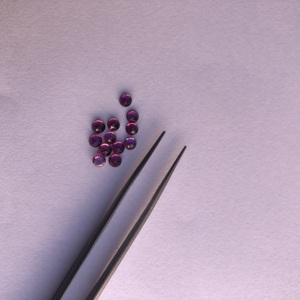 Piedras preciosas de granate de rodolita Natural de 4mm, cabujones sueltos de corte de Rosa redonda, piedras para hacer joyas, anillos, collar, pulsera colgante - Product Image 2