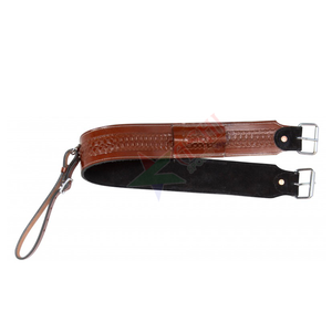 Circunferencia de caballo de cuero inglés hecha a medida, la mejor cincha de circunferencia de cuero marrón con sillines deslizantes occidentales de neopreno Waffle - Product Image 5