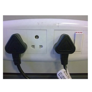 Customized 1M Indian Standard 3Pin Plug <b>Black</b> AC Extension <b>Cord</b> BS Male IEC Female End Consumer Electronics Computers OASIS - Product Image 1