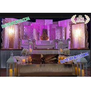 หนังแผงกระจุกที่โดดเด่นสำหรับเวทีแต่งงานหนังแผง Tufted แต่งงานอินเดียตกแต่งเวที - Product Image 1