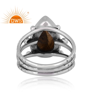 Newly Designer Oxidized Sterling Silver Natural <b>Labradorite</b> Gemstone Spiral <b>Ring</b> Jewelry Manufacturer - Product Image 4