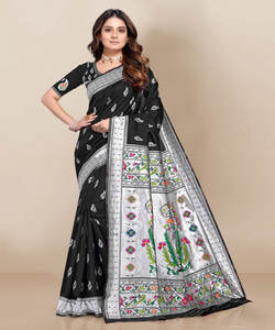 Banarasi saree jacquard de soie avec chemisier vêtements pour femmes dames fête festival vêtements quotidiens sari en soie de coton doux vêtement à bas prix en gros - Product Image 6