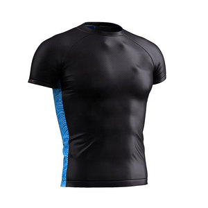 Hot Selling <b>Custom</b> <b>Design</b> Rash Guard <b>Compression</b> <b>Shirt</b> Short Sleeve <b>Custom</b> Colors & Logo Gym Sports Wear for Men's - Product Image 5