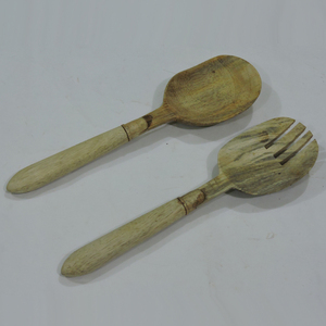 Ensemble de service à salade en bois de haute qualité Antique poli cuillère de service à salade fourchette accessoires de cuisine articles ménagers de cuisine - Product Image 6