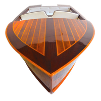 K199 - Bateau pneumatique de luxe Chris Craft Design de 14 pieds, yacht sportif avec coque en fibre de verre et bois, moteur hors-bord pour divertissement et loisirs en rivière