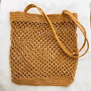 手工环保波西米亚式拉菲草包