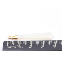 Pendentif en chalcédoine 48-50 mm, forme goutte allongée, laiton plaqué or, pierre précieuse naturelle avec attache pour la fabrication de bijoux