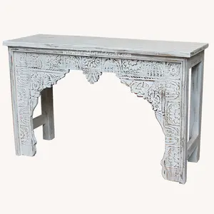 프랑스 스타일 건축 영감 아크 데코 jangid 예술과 공예 인도 디스플레이 망고 나무 사이드 빈티지 콘솔 악센트 테이블