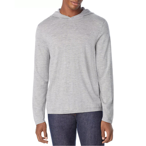 เสื้อฮู้ดดี้ผู้ชายแบบ OEM แขนเสื้อแบบแร็กแลน สีเขียวขี้ม้า แบบไม่มีลาย ขอบดิบ - Product Image 3