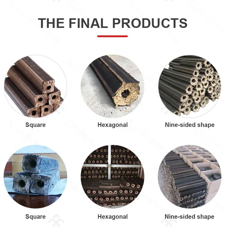 Segatura di legno compressa competitiva albero di biomassa foglie carbone di bambù bricchette di carbone stampa macchine per la produzione prezzo