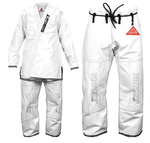 เครื่องแบบยูโดกิ100% สำหรับผู้ชายและผู้หญิงสีขาวและน้ำเงินพร้อมเข็มขัดสำหรับยิม - Product Image 1