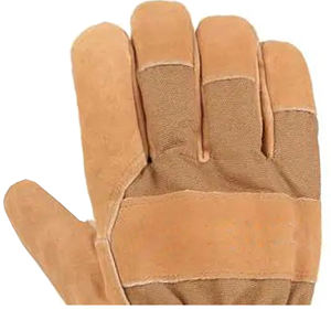Guantes DE TRABAJO DE SEGURIDAD DE CUERO Partido de vaca de gamuza transpirables impermeables Guantes protectores de mano anticorte con tubería amarilla - Product Image 4