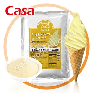 Mélange de crème glacée en poudre, 3 en 1, saveur de lait de banane, service doux instantané, Certification ISO
