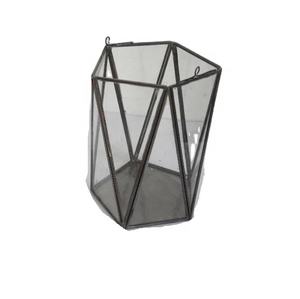 Soporte votivo de vidrio de latón con acabado antiguo, recién llegado, estilo Rectangular, decoración del hogar, linterna apretada de Metal, precio al por mayor - Product Image 1