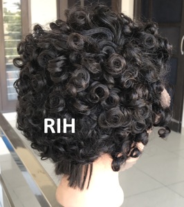 100% Remy Raw Indian Wholesales Short <b>Pixie</b> Kinky Curly Human Hair <b>Wig</b> Bob <b>Wigs</b> 8 Inch Full Machine Made Hair Extension Vendor's - Product Image 4