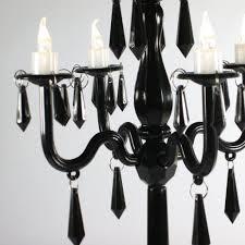 Chandelier noir suspendu, chandelier en cristal noir suspendu, fait à la main - Product Image 3