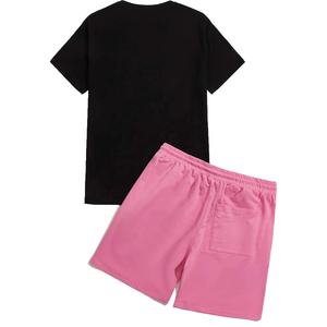 2025 été hommes Shorts ensemble costume hommes à manches courtes t-shirt deux pièces Fitness ensemble survêtement décontracté grande taille Shorts pour hommes OEM - Product Image 2