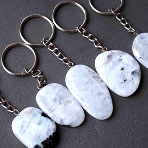 Moonstone Natural Healing Gemstone <b>key</b> <b>chain</b> Quartz Stone | Durable Acrylic Gift Item Bulk Wholesale Supplier Utility Item - Product Image 2