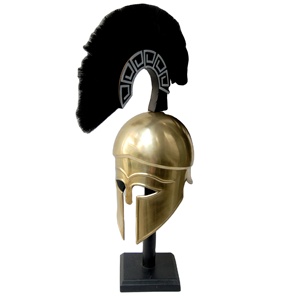 Ancient Type Greek Corinthian Armor Helmet With Black Plume Medieval Armor Helmet for Reenactment Decoration - Product Image 1