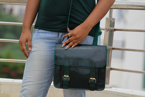 Real Buffalo Leather Handmade Office Used Messenger Two in One <b>Backpack</b> Shoulder Bag - Product Image 5