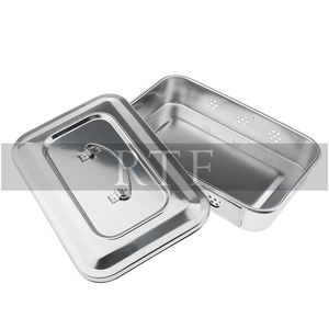 Boîte de stérilisation des instruments avec couvercle, boîte de rangement des instruments en acier inoxydable, boîte chirurgicale et vétérinaire - Product Image 3
